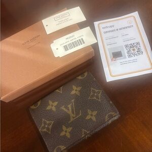 Louis Vuitton Brown and Gold Monogram Card Holder